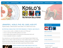 Tablet Screenshot of koslosnutritionsolutions.com